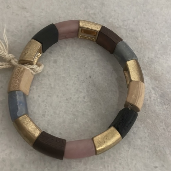 Universal Thread bracelet genuine stone stretch earth tone jewelry - Picture 4 of 4